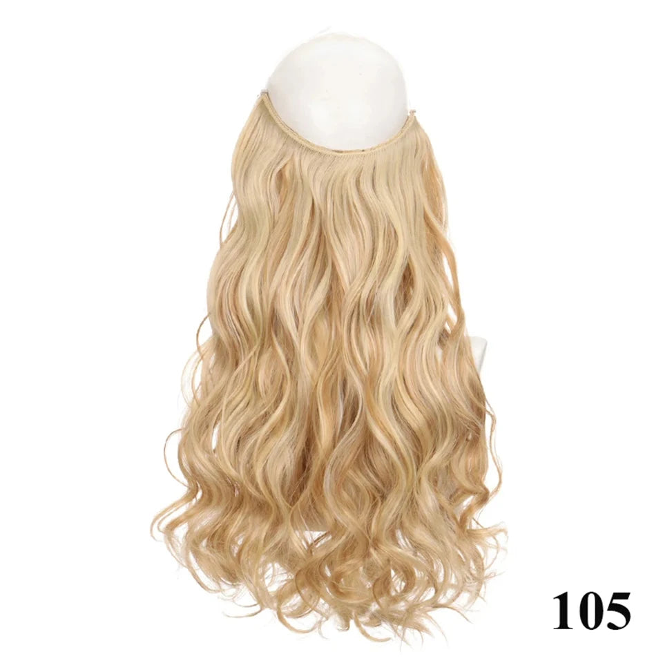 Fish line hair extension piece length (40cm 50cm 60cm) straight hair curly hair daily wear suitable for all women