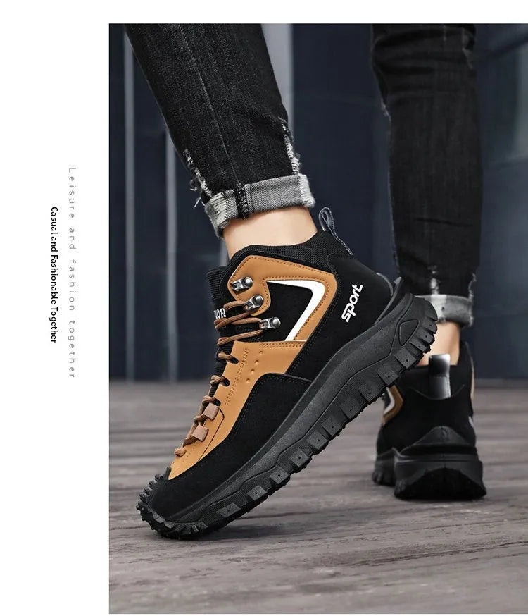 Men's Large Size Versatile Mountain Climbing Anti-slip Wear-resistant Outdoor Casual Trendy Spring Lightweight Dad Shoes
