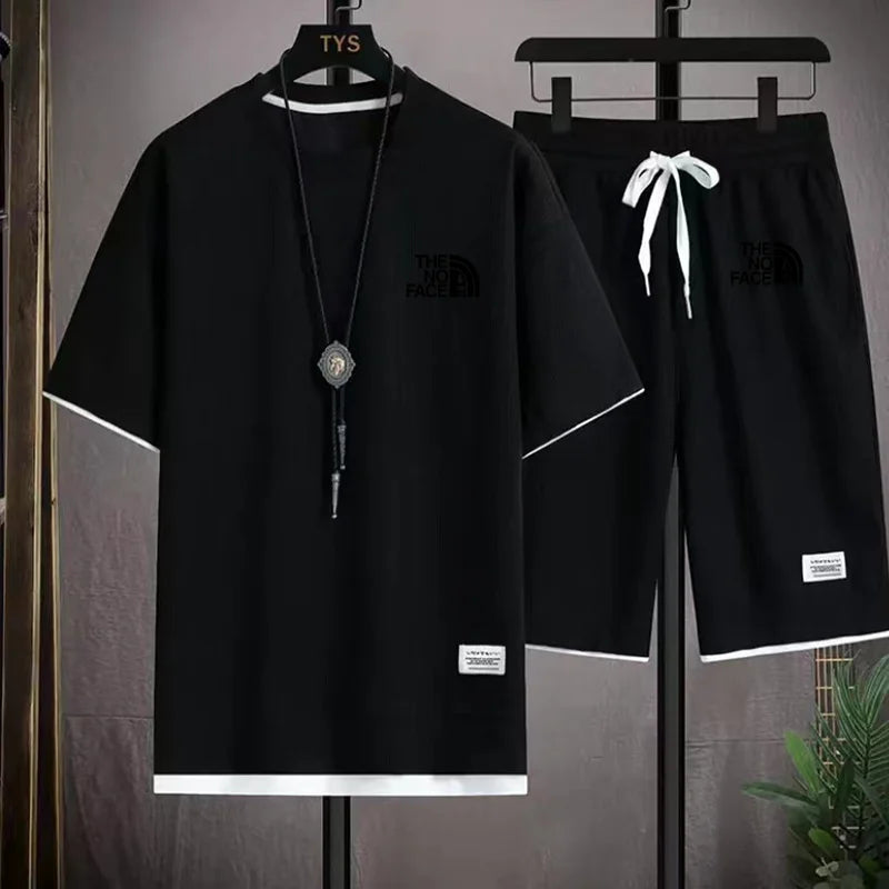 Summer Men's Set Fashionable Sportswear Men's Short Sleeved T-Shirt  Sports Shorts Set Men's Casual Men's Clothing Men's Jogging