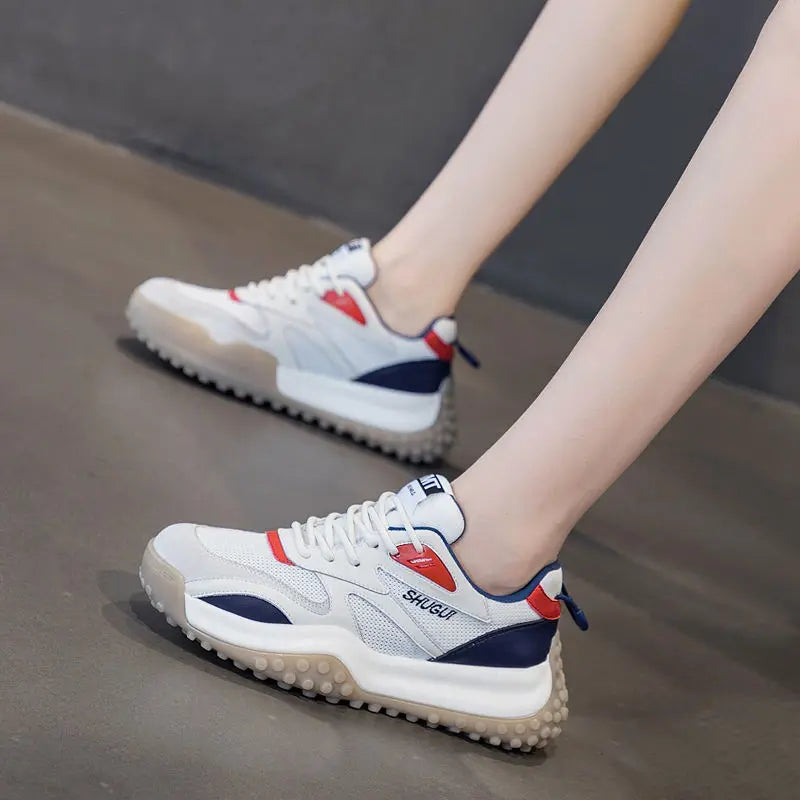 Flat Running Shoes for Women Casual Autumn Womens Sport Sneaker Chunky Cute Spring Fashion White Comfortable and Elegant 2025