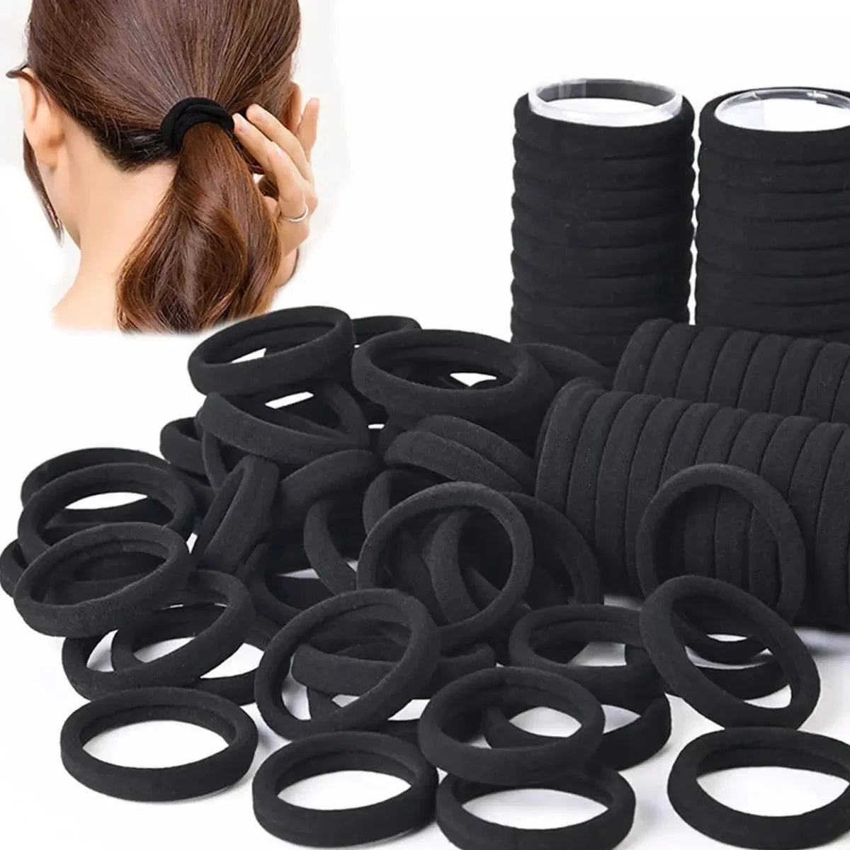 20/50/100pcs Black Hair Bands for Women Girls Hairband High Elastic Rubber Band Hair Ties Ponytail Holder Scrunchies Accessorie BAZAARHUBO