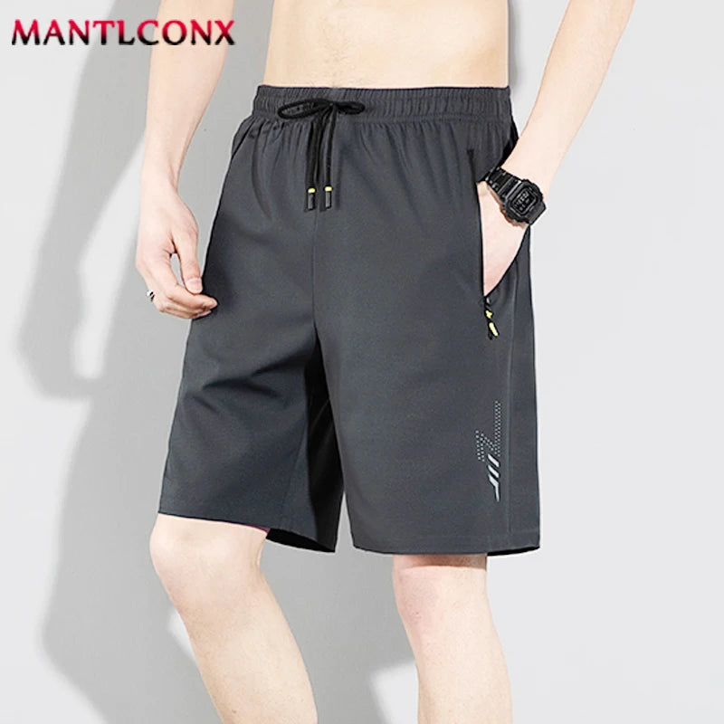 Thin Breathable Elastic Sports Shorts Casual Men's Running Shorts Quick-drying Fitness Black Shorts Men Beach Short Pants Male