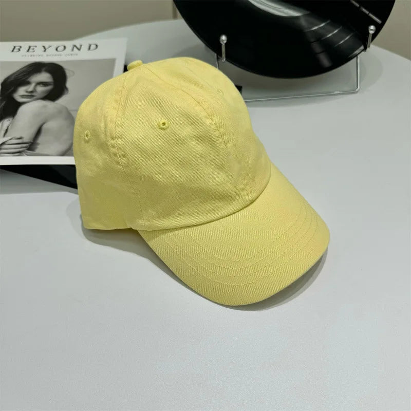Fluorescent Yellow Duck Tongue Hat C-Letter Fashion Hip Hop Hat Casual Hat Korean Street Minimalist Sunshade Baseball Hat BAZAARHUBO