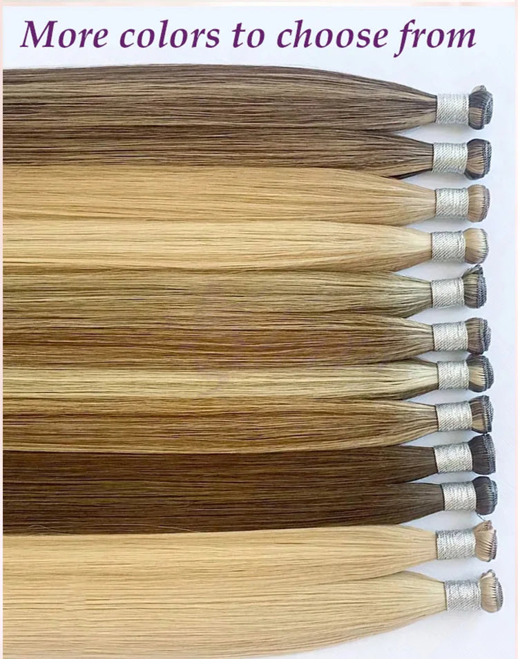 ADEIRS Genius Wefts Extensions Hair Bundles Brown Blonde 100% Real Human Hair Straight Remy Hair Invisible can Curly