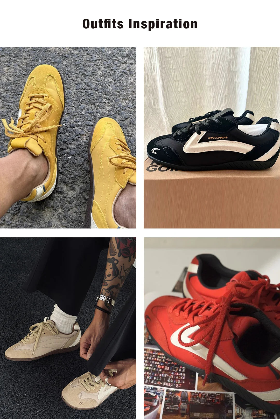 Maden Unisex Fall Vintage Patchwork Racing Shoes Breathable German Trainers Sneakers Thin Sole Casual Lace-Up Sport Winter Shoes