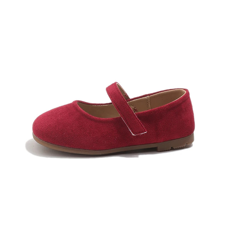 Spring Girl's Casual Shoes Round Toe Hook-loop Shallow Chic Kid's Flat Shoe Solid Colors Anti-slip Daily All-match Children Shoe