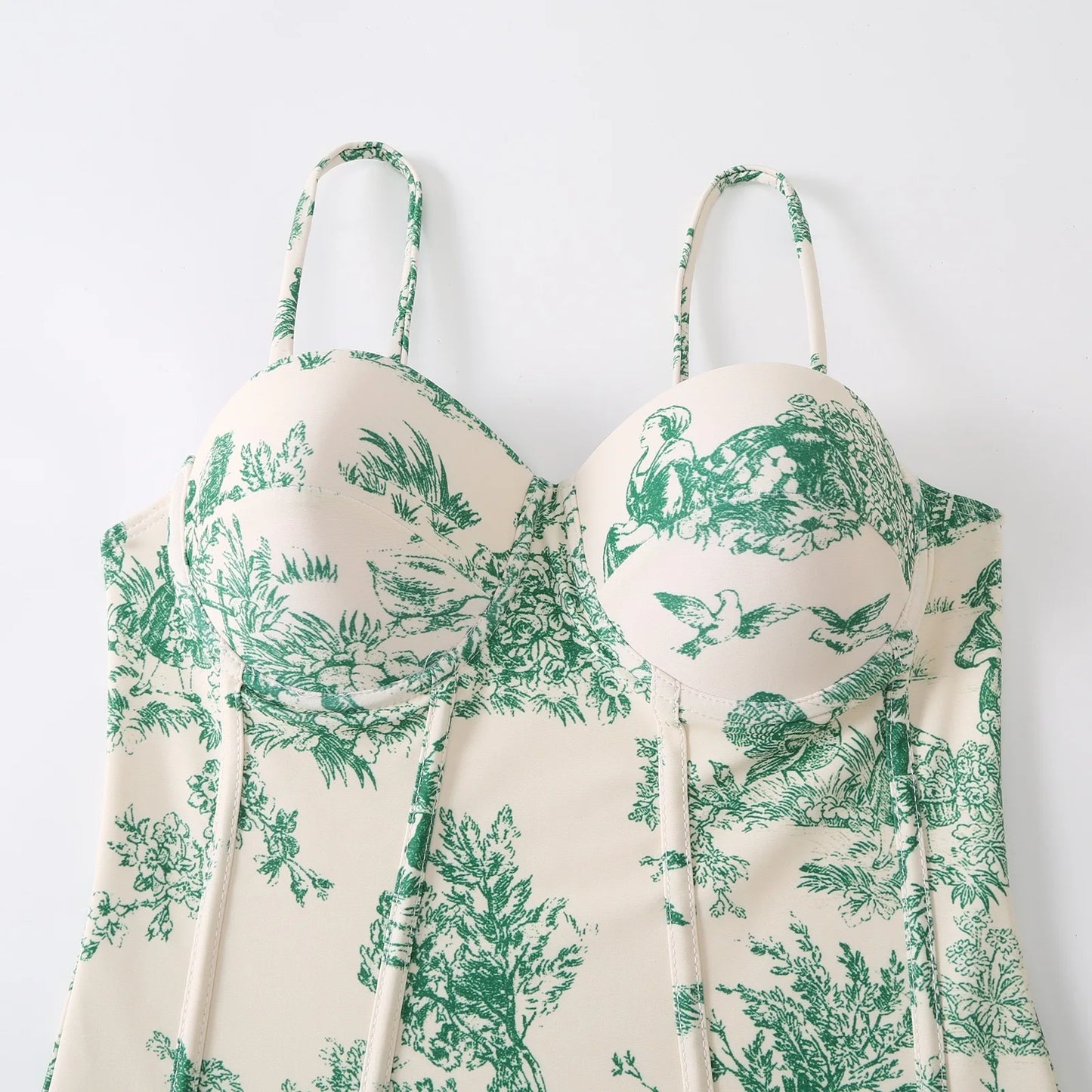 Women Swimwear Swimsuit Two-piece set Summer Print Bodysuit Bikini Set Beach Style Wear Maxi Dress Skirt One-piece swimsuit