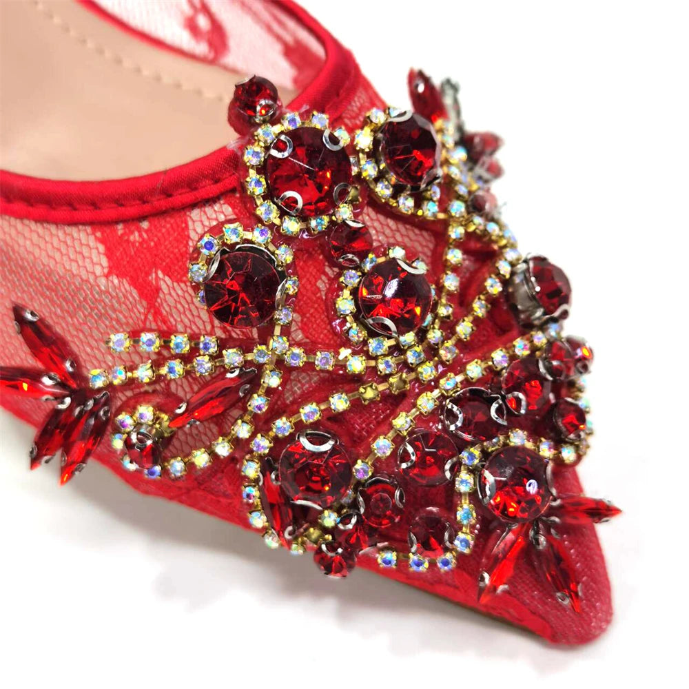 African Fachion Evening Shoes And Matching Bags Italian Design Ladies Diamond Bag High-Heeled Pointed Toe Women's Shoes