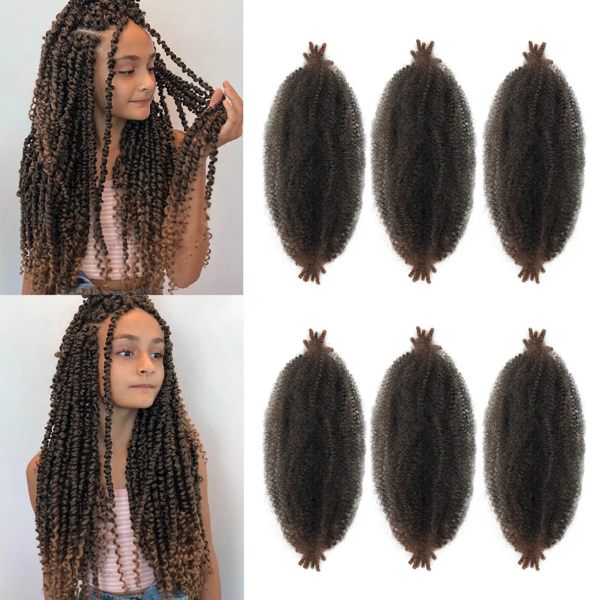 Pre-Separated Springy Afro Twist Hair Suitable for Damaged Soft Locs Synthetic Marley Twist Braiding Hair for Black Wome