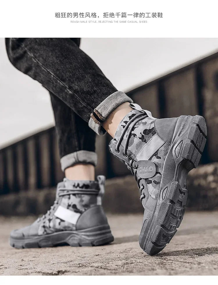 2024 New Men Military Tactical Men's Boots Special Force PU Leather Waterproof Desert Combat Ankle Boot Army Work Men Shoes EVA