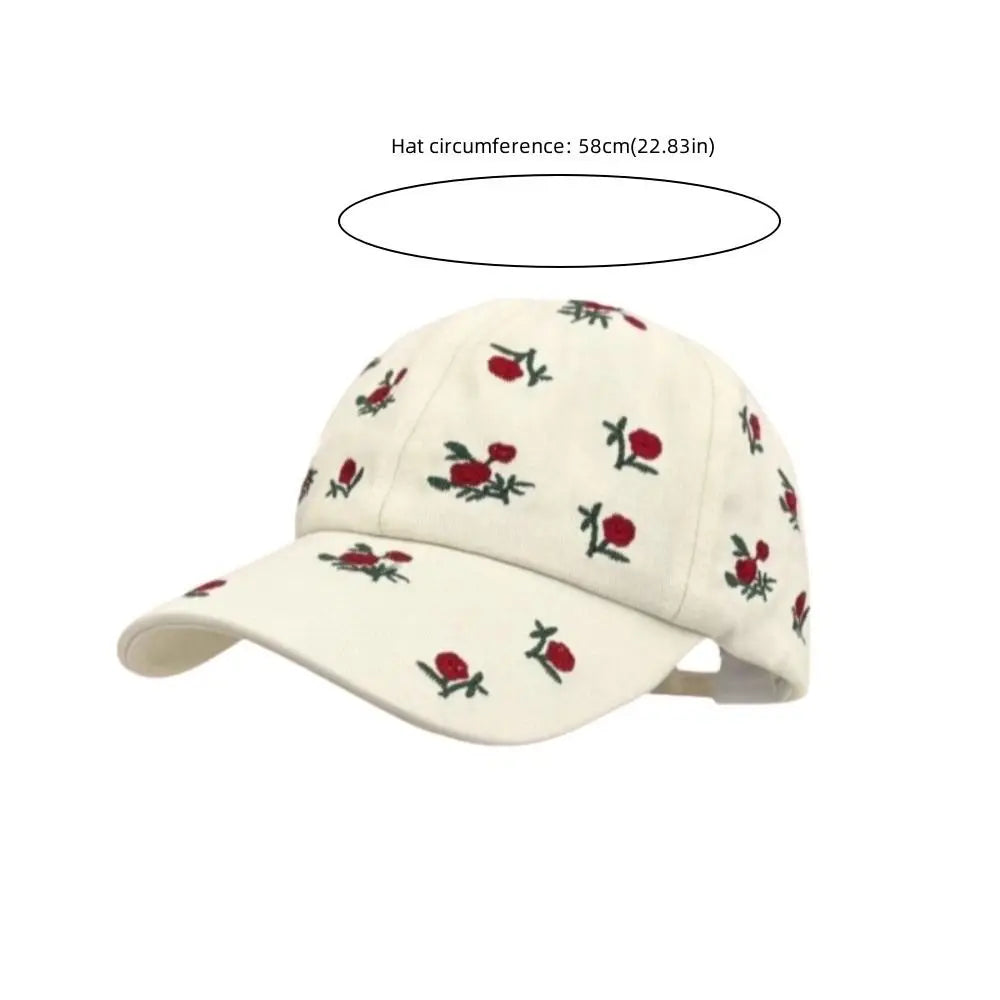 Retro Sweet Style Embroidered Baseball Cap Sunshade Breathable Sun Protection Cap Sunade Dubill Hat Women BAZAARHUBO