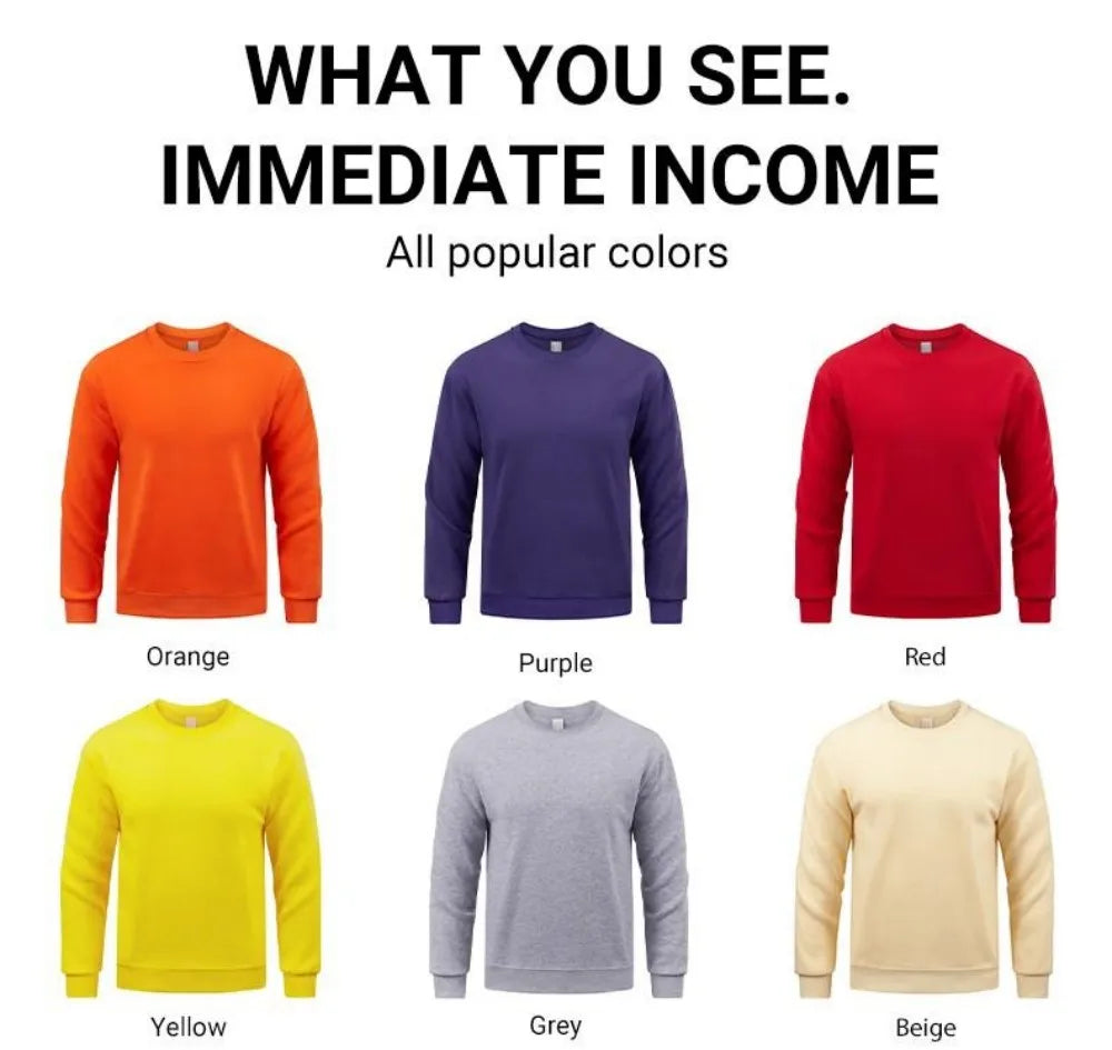 Simple Whatever Letter Printed Men'S Sweatshirt Winter Loose Hoodie Sports Crewneck Fleece Warm Sportswears Basics Men Clothes BAZAARHUBO