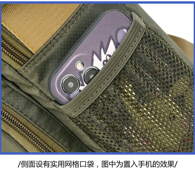 Large Capacity Men's Waist Packs Crossbody Bag High Quality Light Oxford Chest Pack Fashion Casual Men's Handbag Shoulder Bag