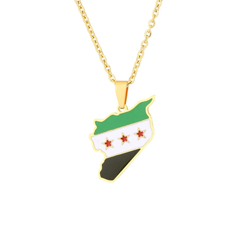 African Symbol Pendant Necklaces Gold Color Jewelry For Women Girls Africa Cultural Chain