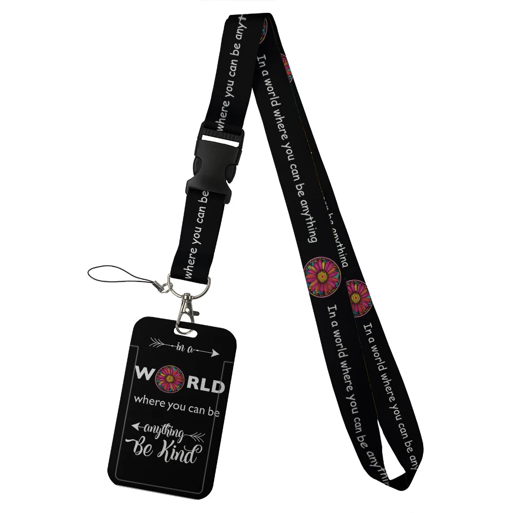 quotation card holder Lovely hanging rope  ID pass hang accessories holder lanyard Student  Bus passr protective Case