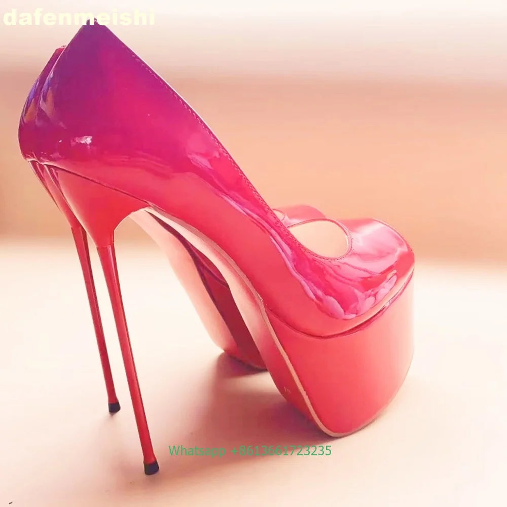 Leopard Print/solid Color Platform Round Toe Fashion Sexy High Heels Super Thin High Heel Women Pumps Shallow Slip Women Shoes