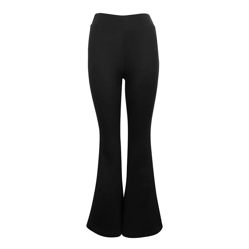 Autumn New Women's Trousers Black Sexy Slim Hip-lifting Bell Bottoms Streetwear Fashion Female Versatile Pants Knitted Clothing