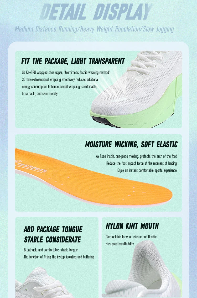 IRUNSVAN Surface 2000 Carbon Board Running Shoes Lightweight Shock-Absorbing Breathable Unisex Sports Shoes 130