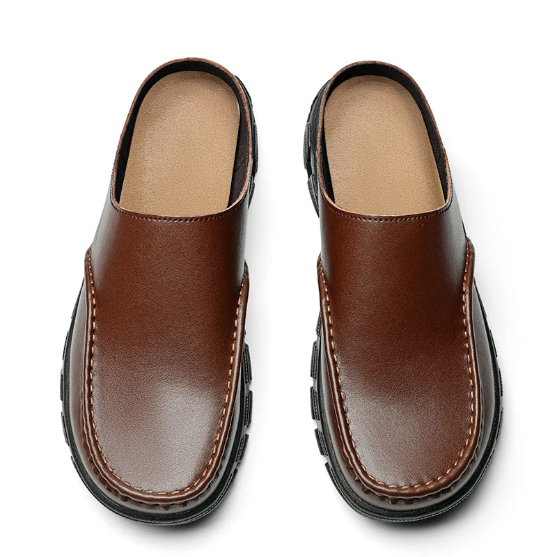 Half Shoes For Men Leather Latest Design 2025 Luxury Designer Italian Summer Casual Shoes Slip-ons