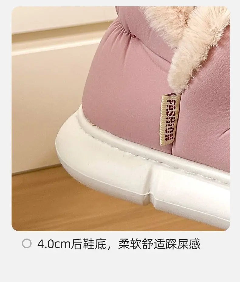 Winter Plush Men Cotton Shoes Warm Plush Men House Slippers Outdoor Soft Non Slip Women's Shoes Casual Furry Men Shoes