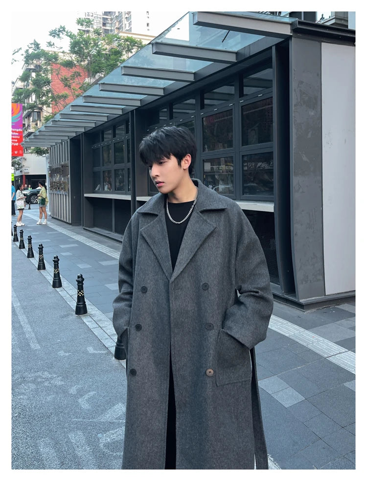 Long Coats Men chamarras para hombre Woolen Jackets winter coat men Trench Male Vintage Loose Heavy Jackets Men Leisure Overcoat