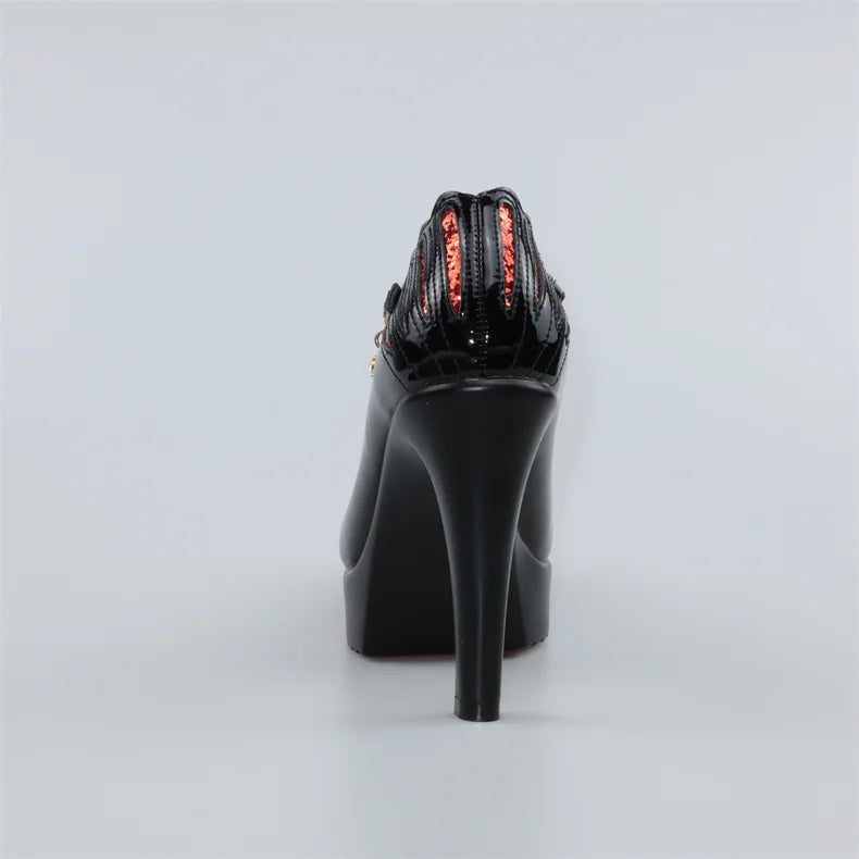 11cm Small Size 32-43 White Wedding Shoes Patent Leather Platform Pumps 2026 Formal Thin High Heels Shoes Model Office Party