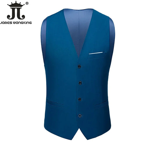 M-6XL Luxurious Fashion High-end Solid Color Men's Official Business Casual Suit Vest Groom Wedding Dress Party Male Waist Coat