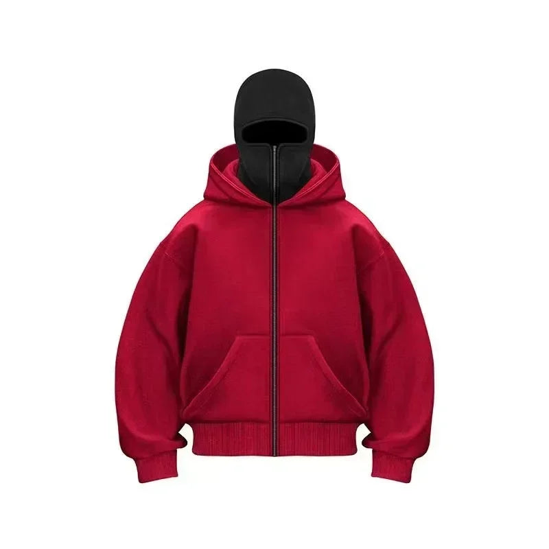 Plain Design Hooded Zip Up Sweatshirt for Men Women Autumn Winter Ins Style Couple Matching BAZAARHUBO