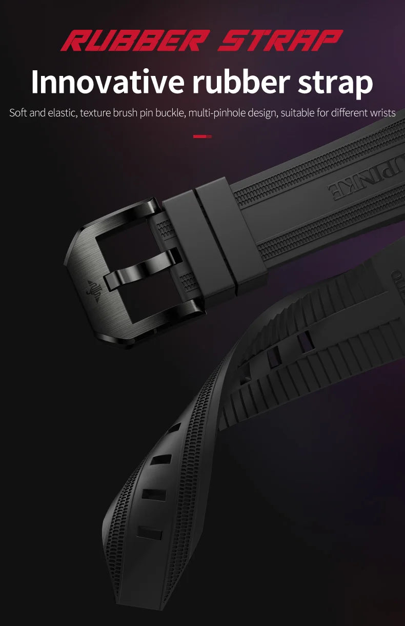OUPINKE 3179 Automatic Watches for Man Silicone Strap Sapphire Mirror Waterproof Skeleton Tonneau Mechanical Men's Wristwatches