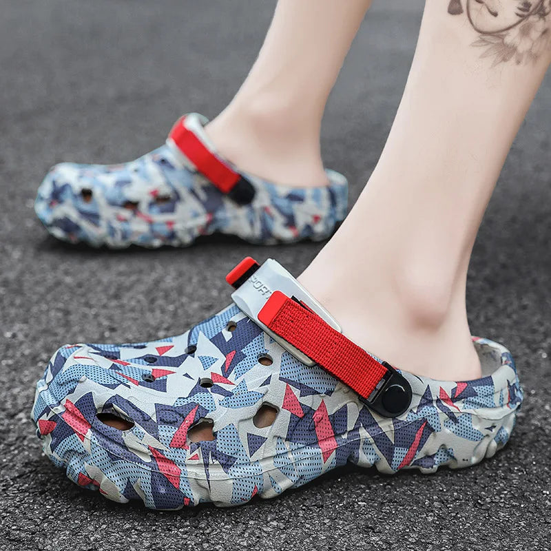 Plus Size 47 Summer Men Slippers Light EVA Men's Casual Shoes Hole Shoes Clogs Home Garden Outdoor Male Beach Flat Sandals