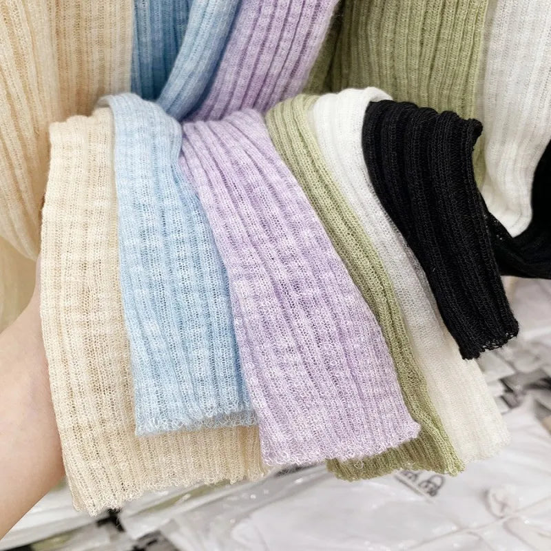 Pastel Crop Cardigan for Women Long Sleeve Button Front Lightweight Knitted Cardi Jacket Top Teen-girl Basic Outfit