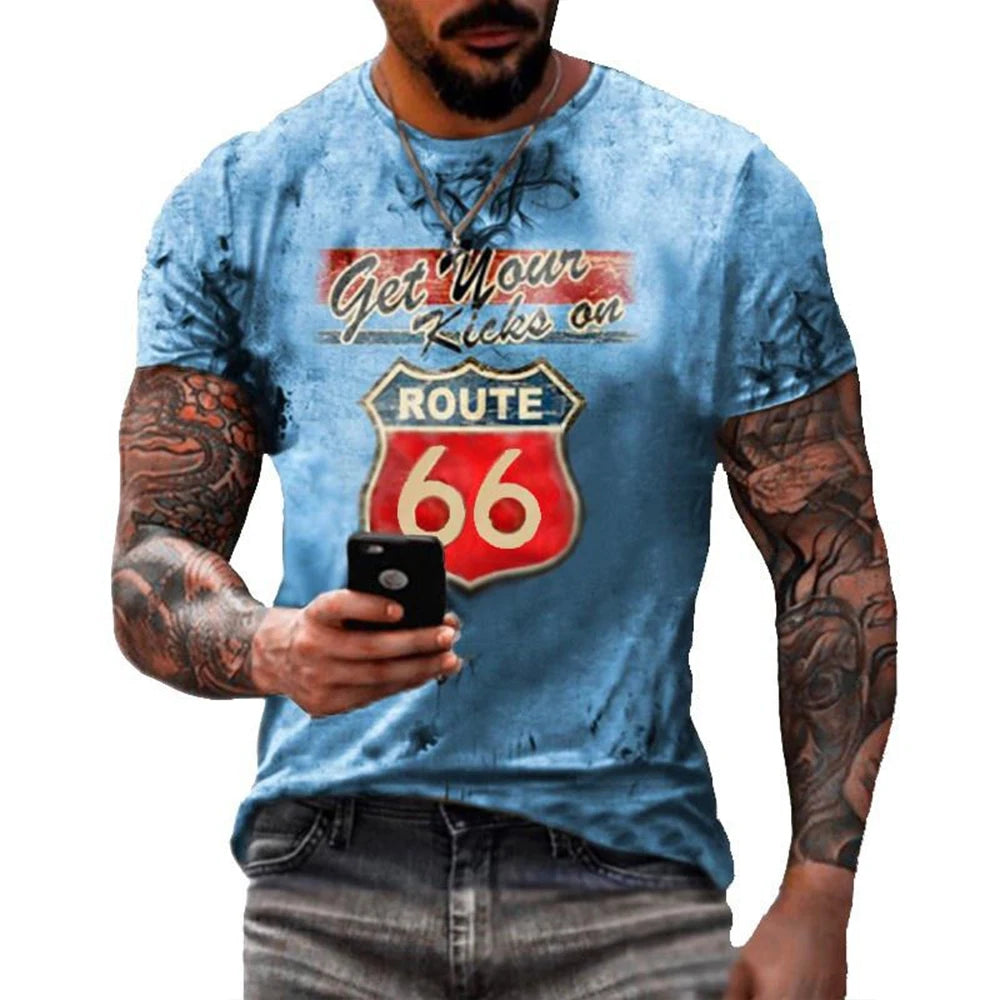 Summer Fashion Men's 66 Way 3D Printed Personalized Art Leisure Comfortable Daily T-shirt