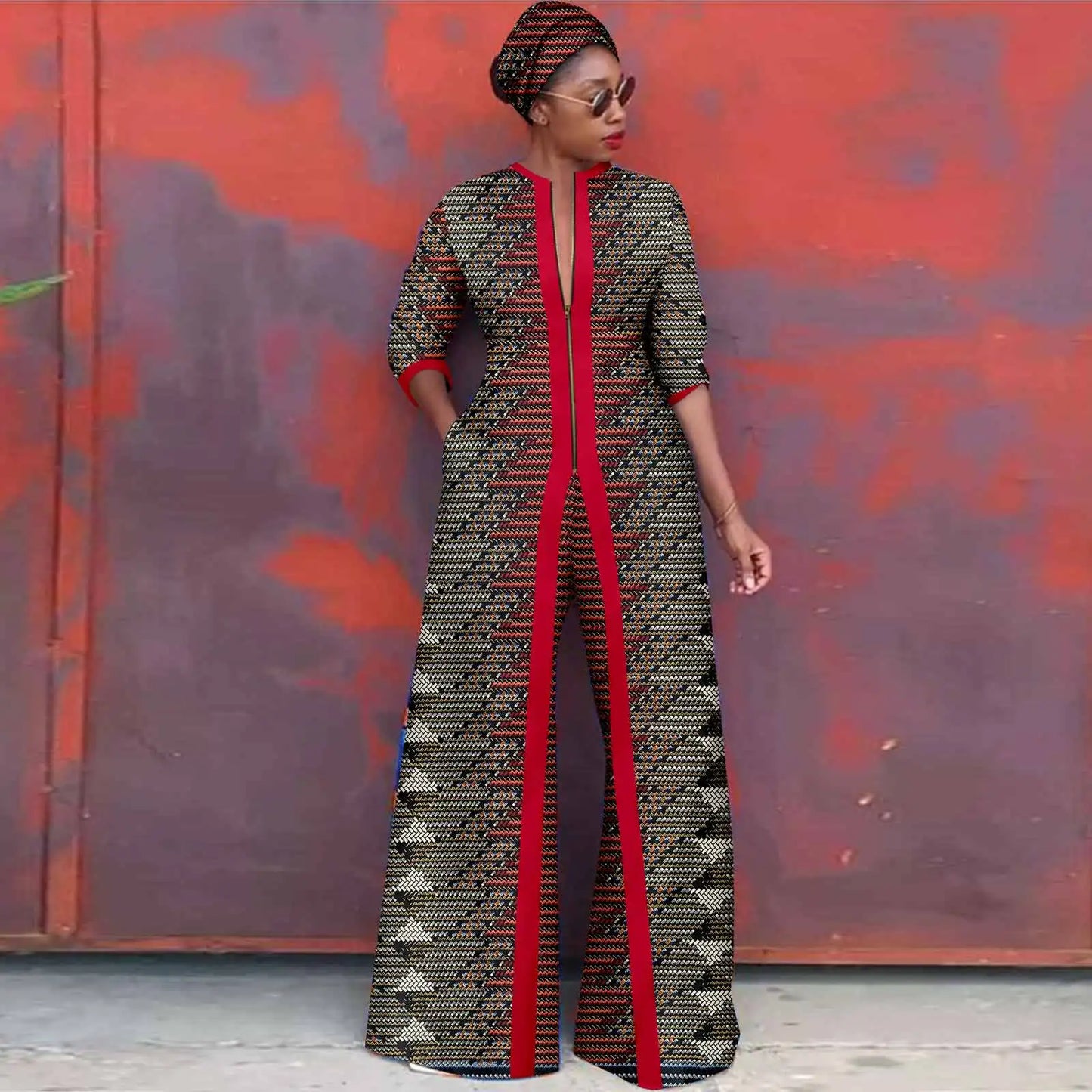 African Clothes for Women New Fashion Women Jacket Long Coat and Pants with Headscarf Ankara Print Elegant Party Dress 2426005