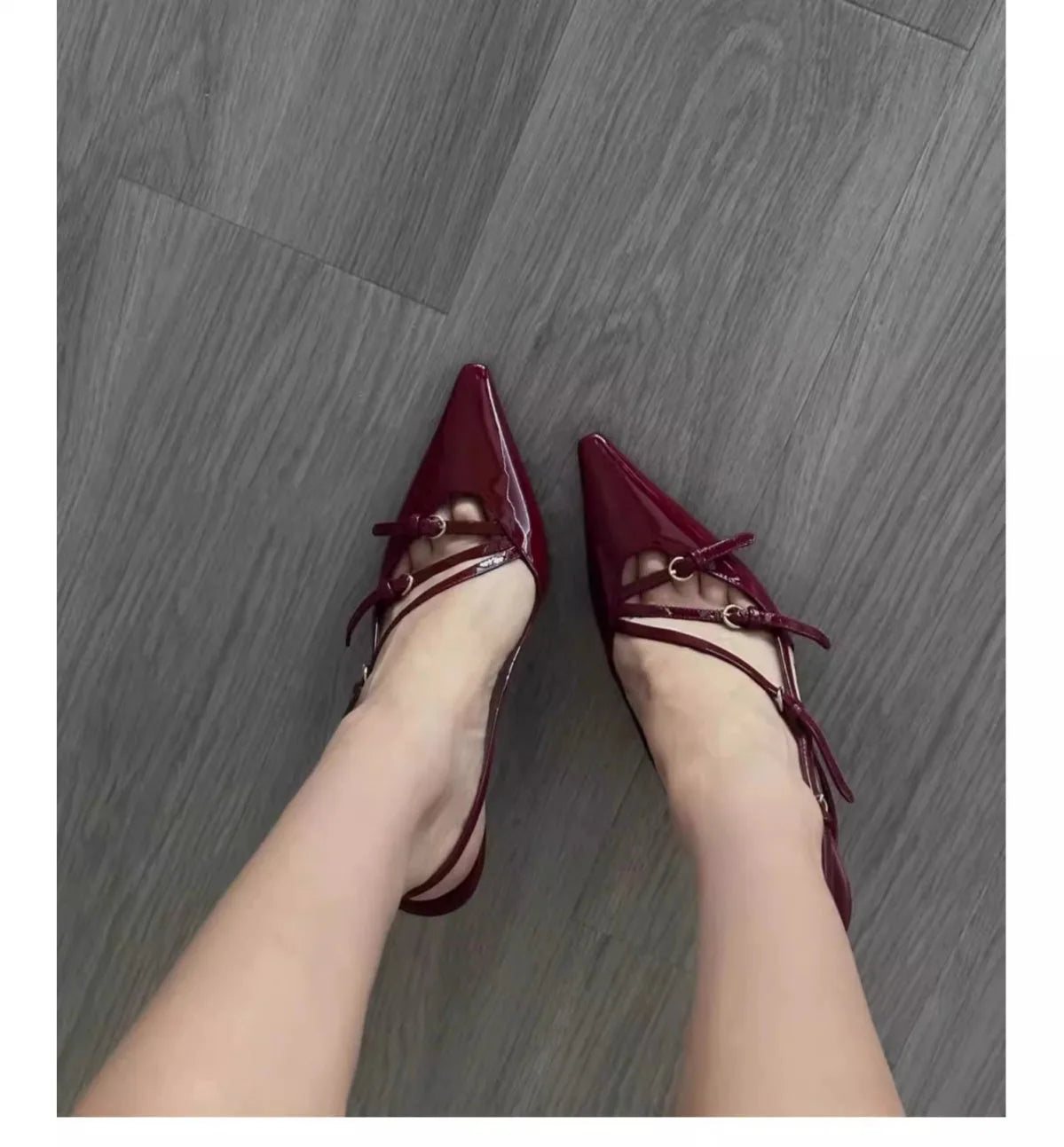 2024 Summer New High Heels, Women's Sexy Hollow Black Silk Pointed One-line Buckle Skinny Heel Sandals, Women's Shoes