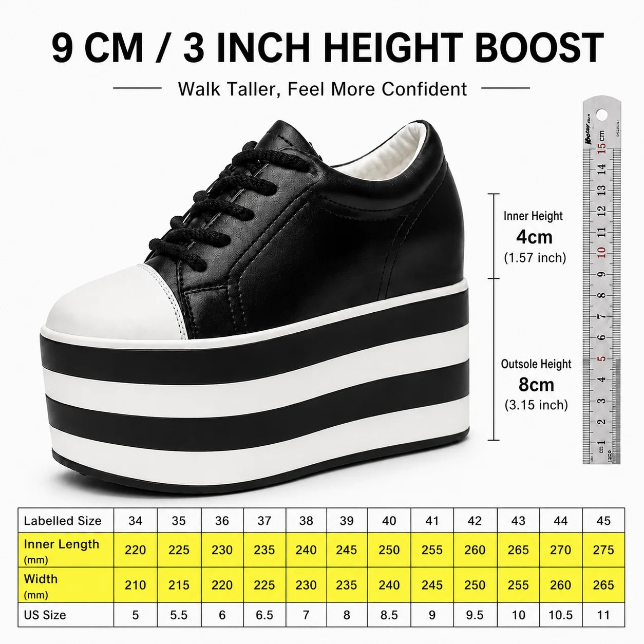 Fujin 12cm Genuine Leather Synthetic Women Autumn Spring Platform Wedge Women Fashion Sneakers Chunky Shoes Vulcanize Skateboard