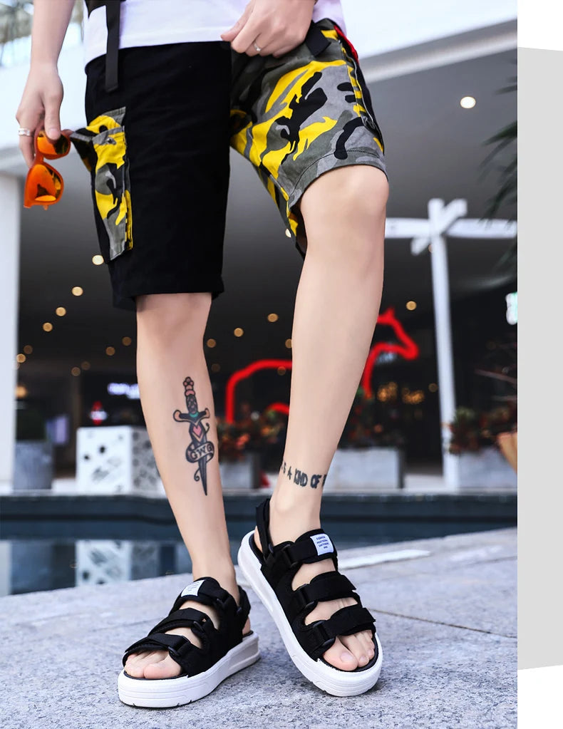 Men's Beach Open Toe Shoes Sandals High Quality Non-slip Men Slippers Breathable Two Uses Male Footwear Mens Summer Outdoor Shoe