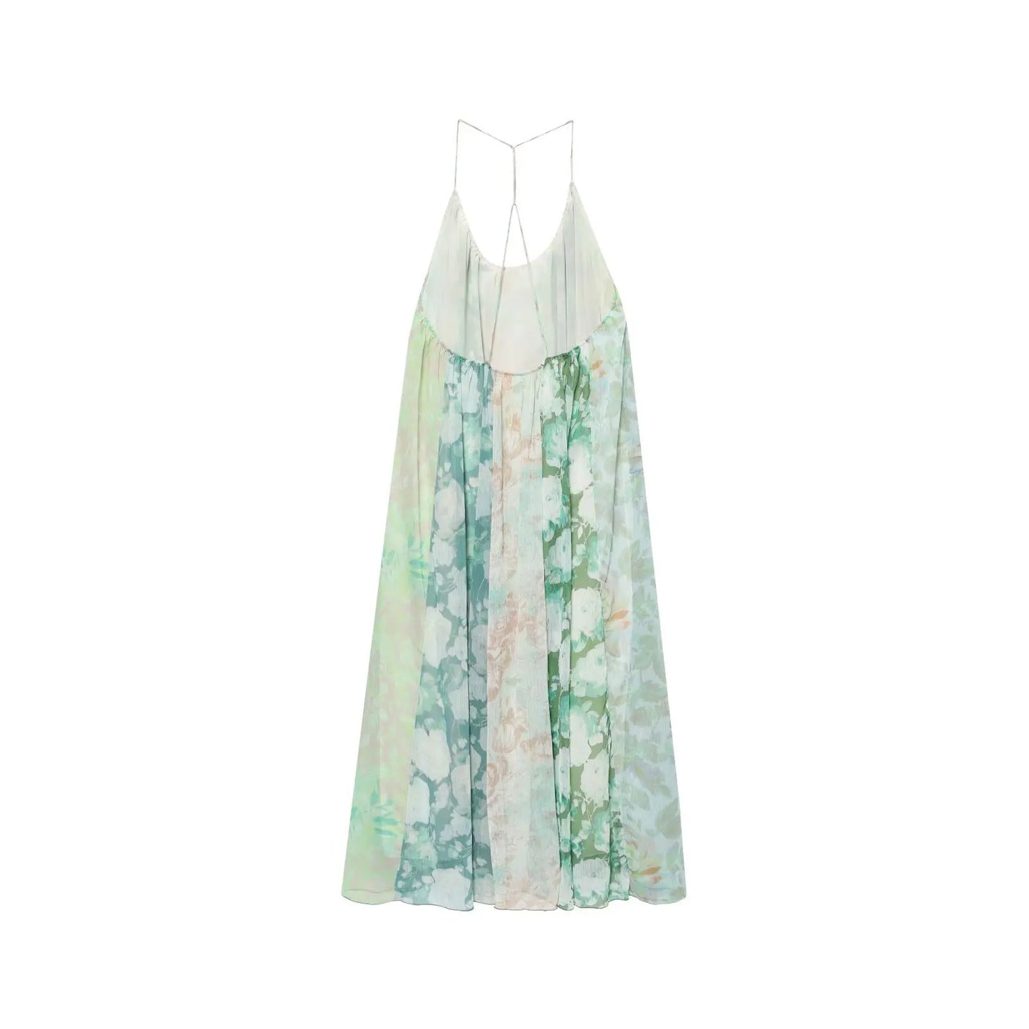 HH Summer Fashion Seaside Vacation Style Elegant Suspender Dress With Flower Print Backless Sleeveless Sexy Midi Dresses