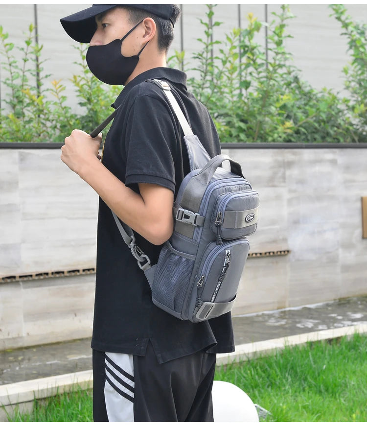 Large Capacity Men's Waist Packs Crossbody Bag High Quality Light Oxford Chest Pack Fashion Casual Men's Handbag Shoulder Bag