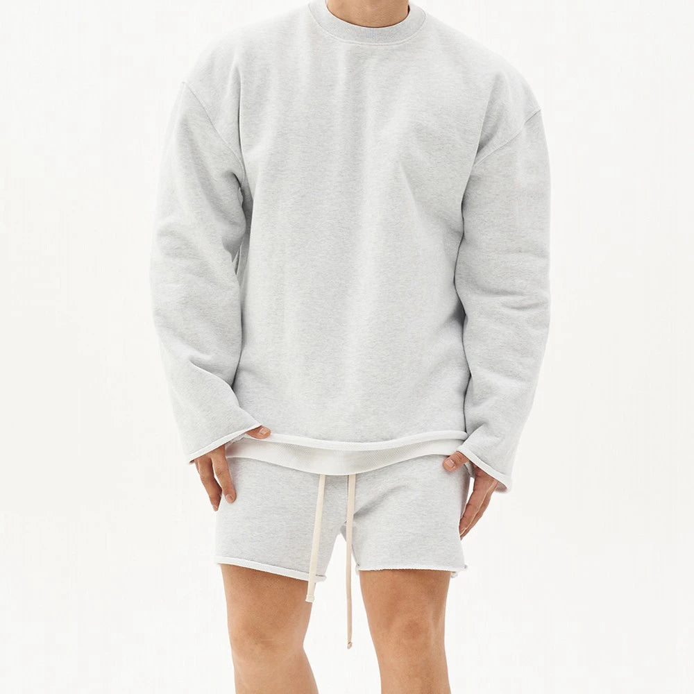 Mens Summer Cotton Sets Loose Sweatshirts Two-piece Kits Training Hoodie Pullover Hooded With Shorts Jogging Suits Streetwears