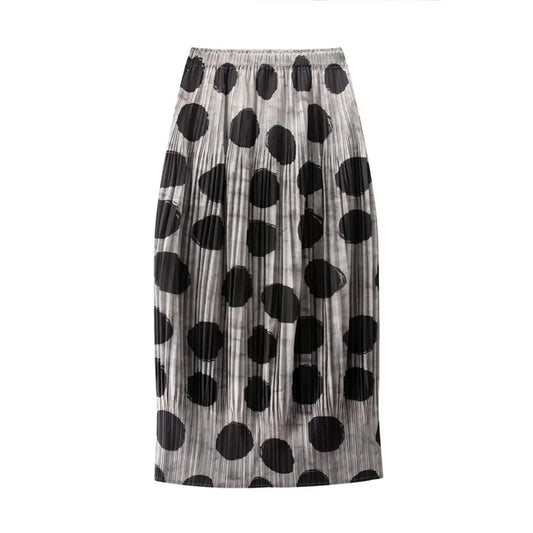 Skirts for Women Miyake Skirt Minority Design Sense Pleated Skirt Female  High Waist Printing Loose hip Skirt Pleated Skirt