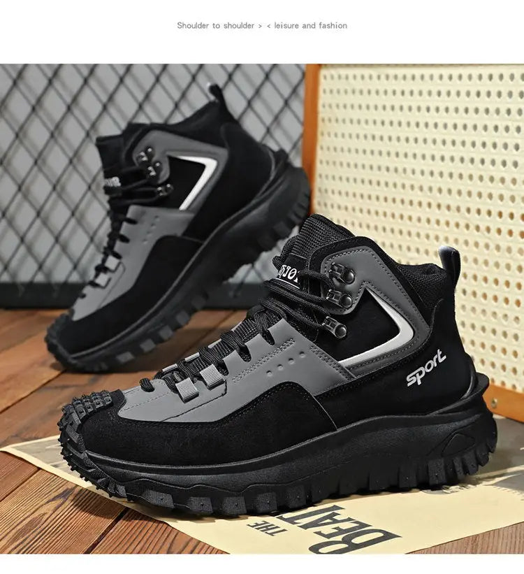 Men's Large Size Versatile Mountain Climbing Anti-slip Wear-resistant Outdoor Casual Trendy Spring Lightweight Dad Shoes