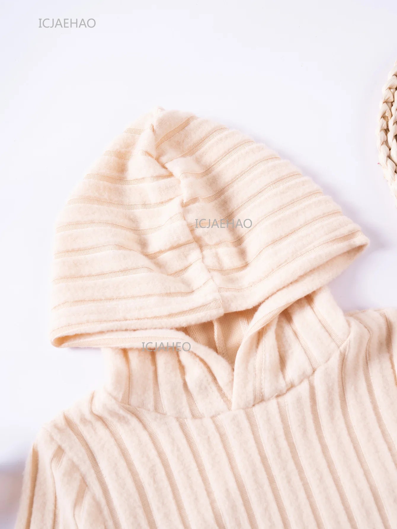 Girls Children Outfit Set Hooded Knit Sweater Long Sleeve Solid Pants Casual Clothing for Kids Toddler Daily Wear Autumn Spring