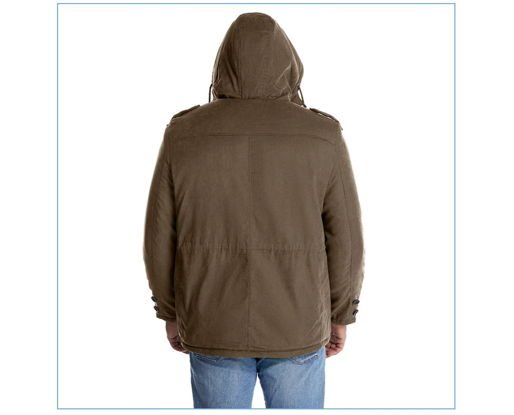 Winter Mens Fleece Warm Jackets Fashion Men Thicken Thermal Tactical Hooded Coats Men Outdoor Multi-pocket Windbreaker Jacket