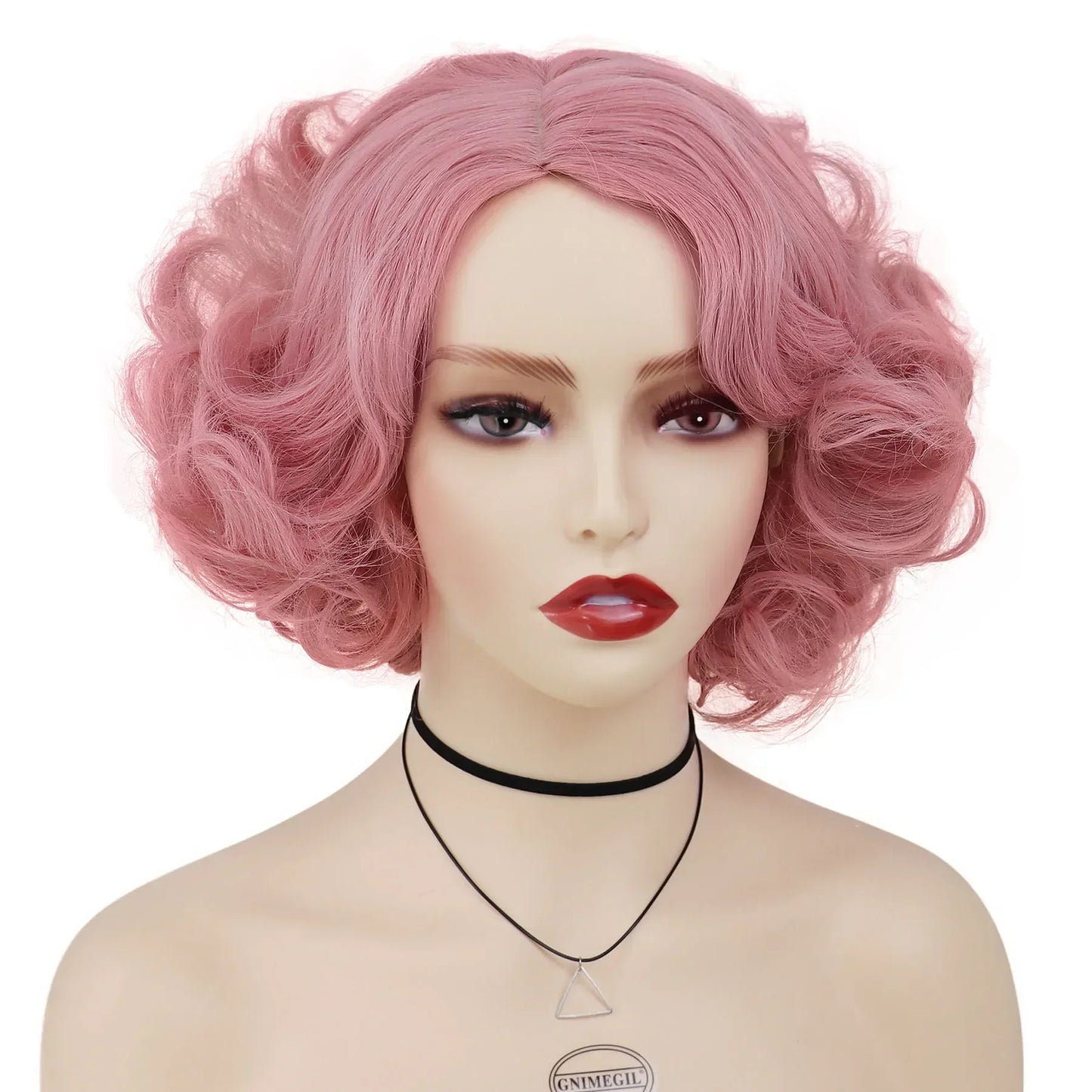 GNIMEGIL Synthetic Cosplay Wig Short Curly Hair Platinum Blonde Wigs for White Women Fluffy Curls Flip 60s Gatsby Hairstyle Wigs