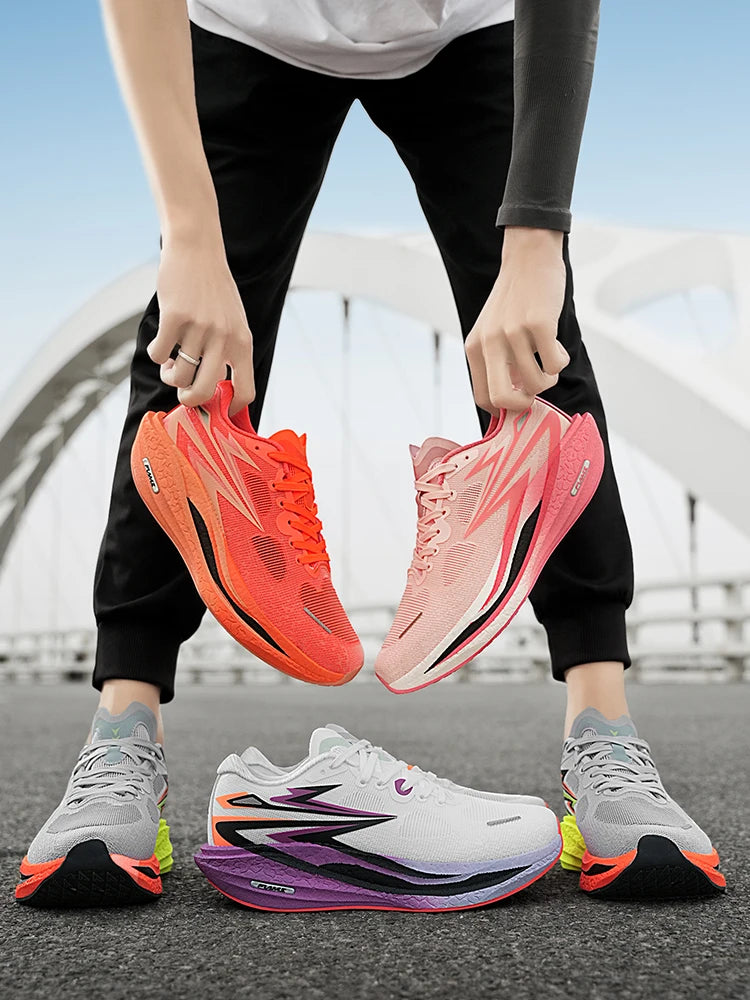Men Running Shoes New Carbon Board Marathon Sports Shoes Breathable Lightweight Trend Women's  Athletic Sneakers