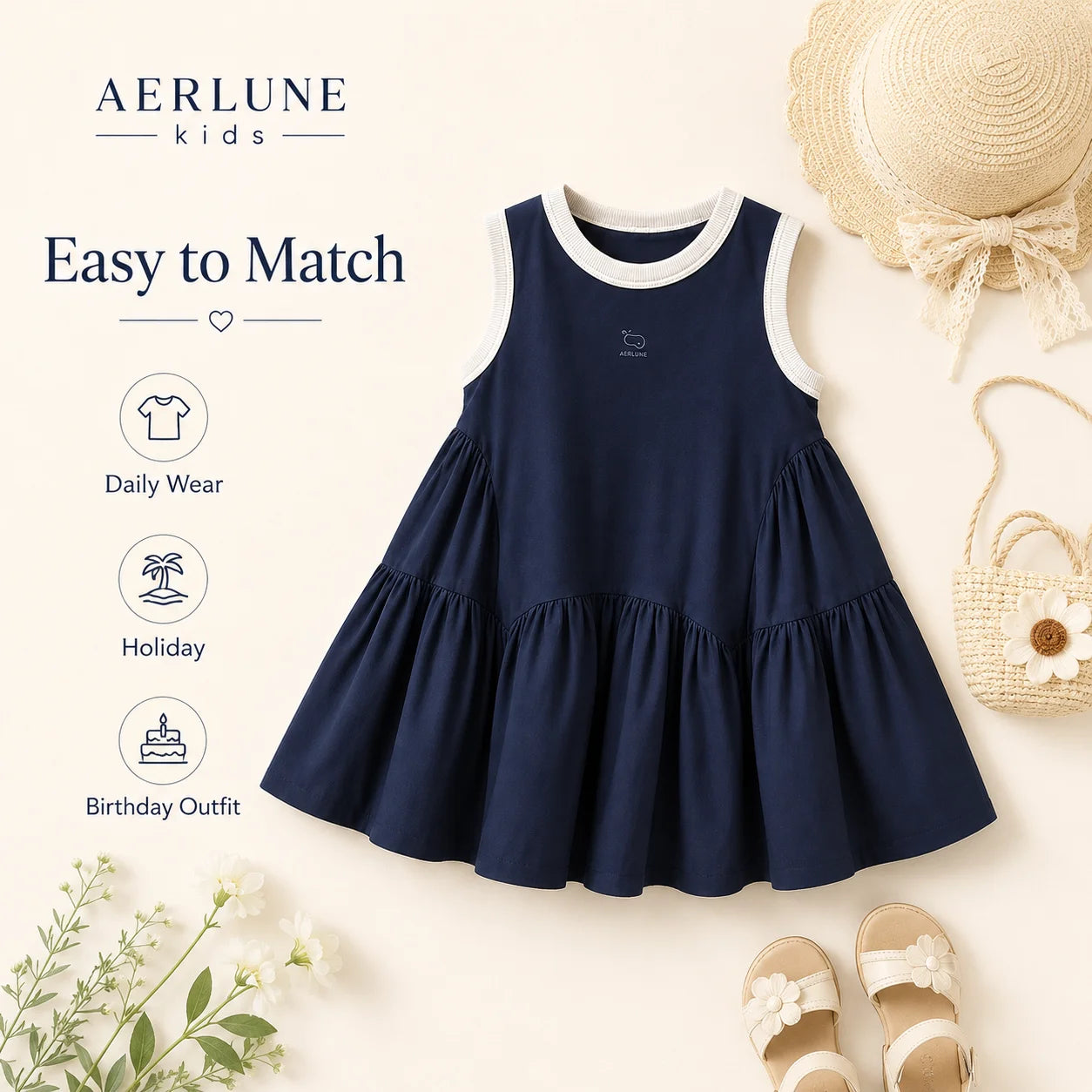 Kids' Dresses Korean Children's Clothes 2025  Vest Summer Baby Fashionable College Style Ordinary Dress Outer Wear Casual Simple