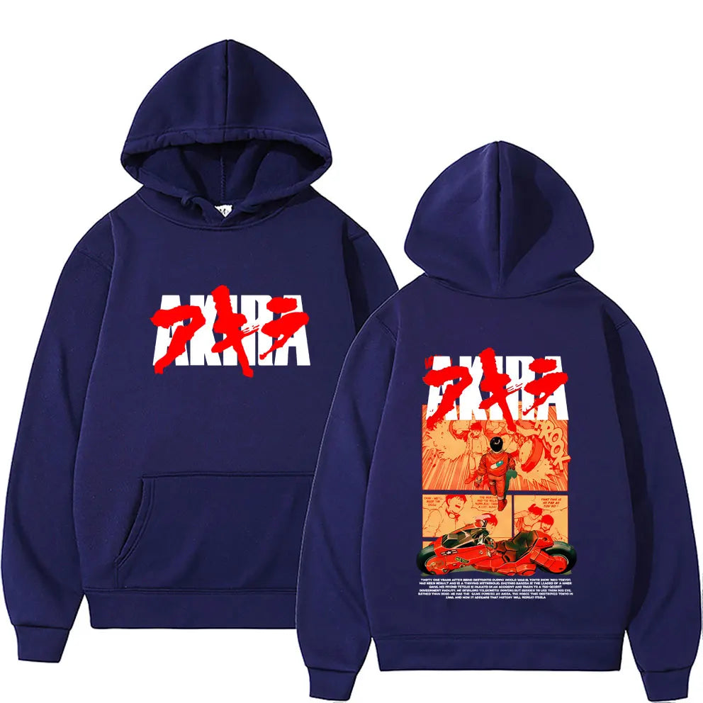 Japanese Science Fiction Cartoon Movie Anime Akira Shotaro Kaneda Graphic Hoodie Men Women Cotton Oversized Pullover Sweatshirt BAZAARHUBO