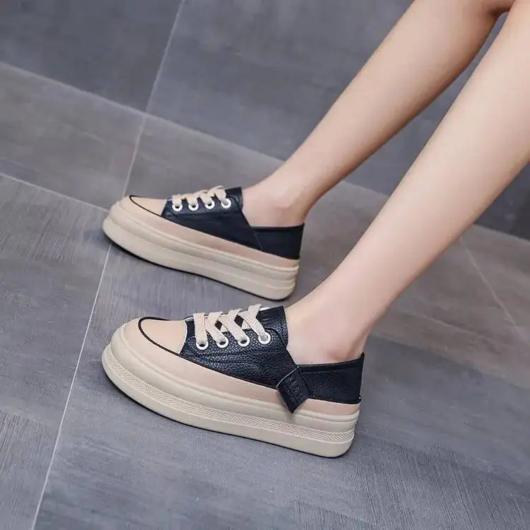 2025 New Women's Shoes Platform Sneakers Walking Fashion Lace-up High Quality Comfortable Women Running Shoe