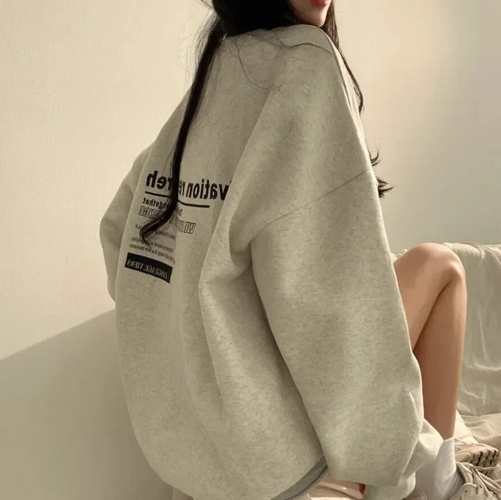 Women Sweatshirts Oversized Spring Hoodie Long Sleeve Casual Letter Print Loose Pullovers Harajuku Sweatshirt Female