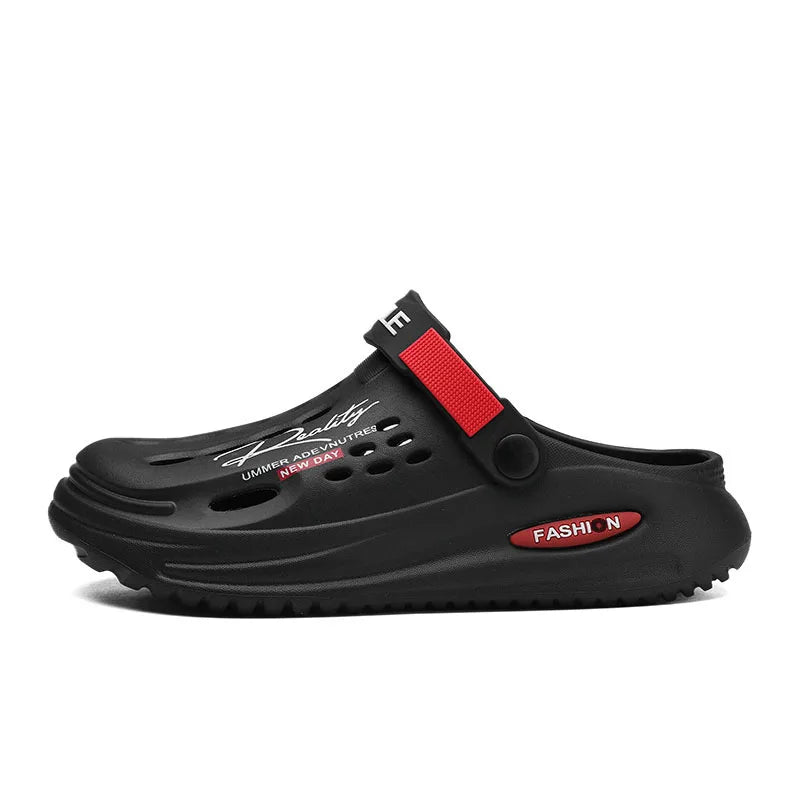 Summer Sandals for Men Massage Casual Slippers Non-Slip Slides Men's Sandals Indoor Outdoor Hole Beach Shoes Larger Size